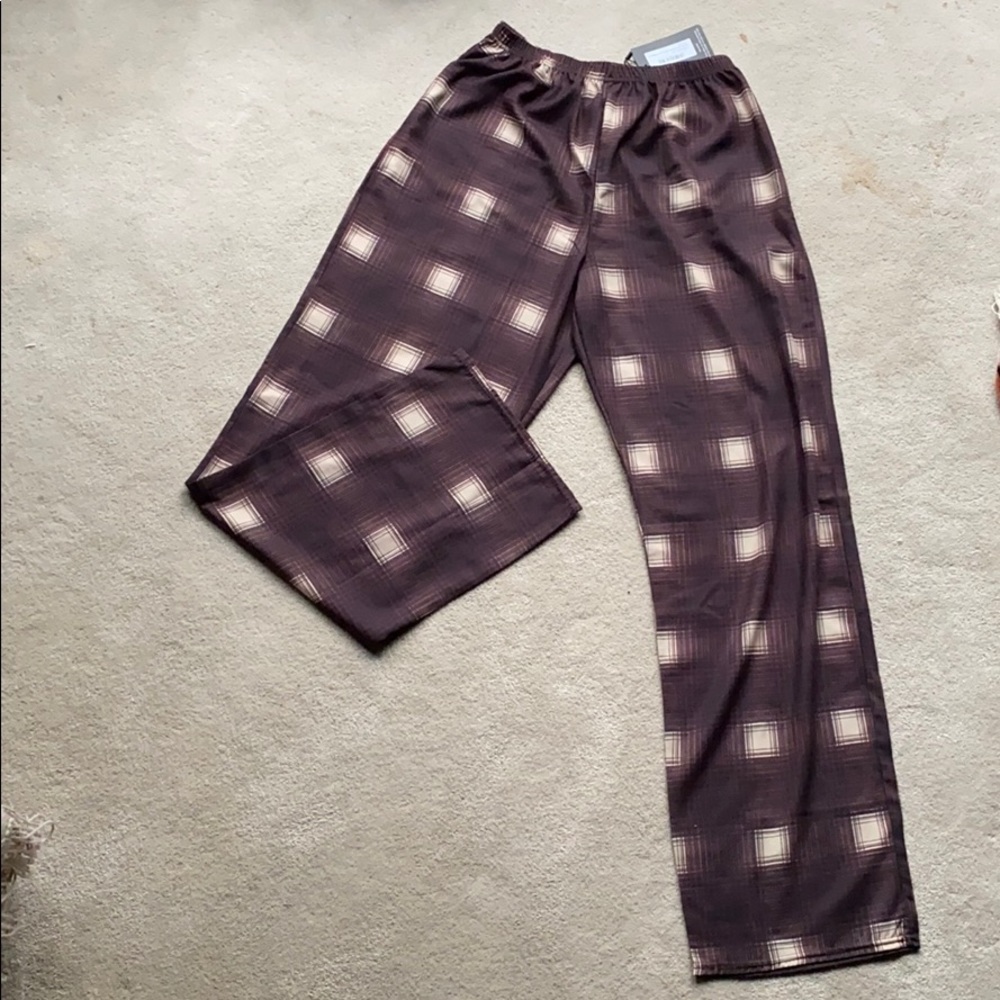 Brown plaid pants